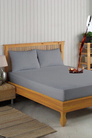Set Gri Mikro Fitted Sıvı Geçirmez Alez Ve 2 Adet Yastık Alezi MFSGASET1 - Formeya