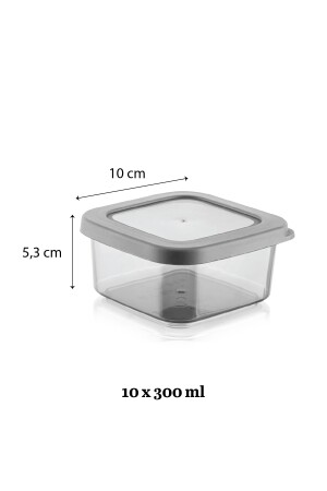 Set mit 10 quadratischen Eva-Aufbewahrungsbehältern mit Silikondeckel – Gewürzglas – Anthrazit-Frühstücksset MCH-866 - 4