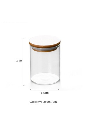 Set mit 10 Vakuum-Gewürzgläsern aus Borosilikatglas mit Bambusdeckeln, 250 ml, hitzebeständig - 4