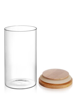 Set mit 12 Gläsern, 300 ml, Borosilikatglas, Aufbewahrungsbehälter, Bambus-Vakuumdeckel, Gewürzglas, Snackschale - 4