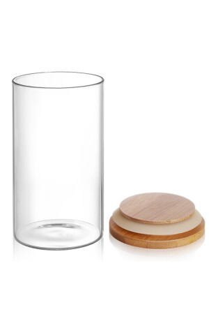 Set mit 12 Gläsern, 300 ml, Borosilikatglas, Aufbewahrungsbehälter, Bambus-Vakuumdeckel, Gewürzstreuer, Snackschüssel TYC00260306621 - 3
