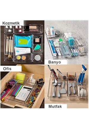 Set mit 12 modularen Schubladen-Organizern, Badezimmer-Make-up – Schmuck-Organizer – Büro-Desktop-Organizer MCH-675 - 3