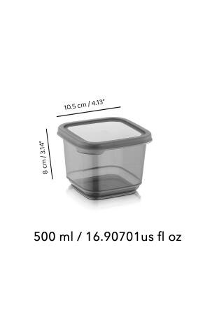 Set mit 12 quadratischen Frischhaltedosen mit auslaufsicherem Deckel, Anthrazit, 12 x 0. MCH-278 mit 50-Lt-Etikett - 6