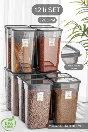 Set mit 12 rechteckigen Aufbewahrungsbehältern mit Daisy-Jumbo-Größe, kompatibel mit Mikrowelle und Gefrierschrank, 12 x 3200 ml MCH-819 - 1