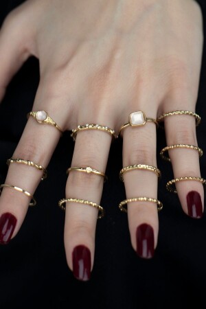 Set mit 12 Ringen in Goldfarbe 0015 - 1