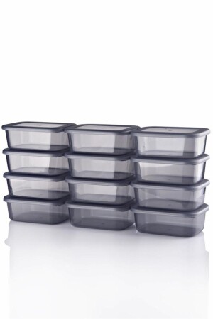 Set mit 12 VISTA Mehrzweck-Aufbewahrungsbehältern, Mikrowelle, Gefrierschrank, Frühstücks-Snackschüssel usw.Transparent-Anthrazit - 6