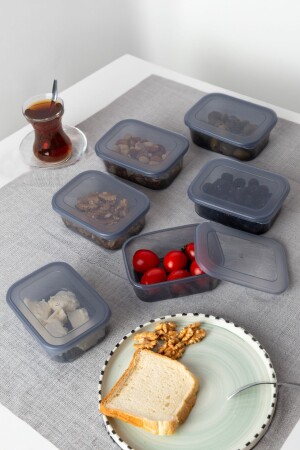 Set mit 12 VISTA Mehrzweck-Aufbewahrungsbehältern, Mikrowelle, Gefrierschrank, Frühstücks-Snackschüssel usw.Transparent-Anthrazit - 9