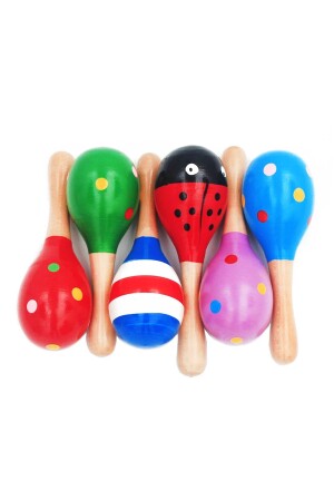 Set mit 2 bunten Maracas aus Holz - 2