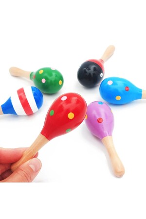 Set mit 2 bunten Maracas aus Holz - 5