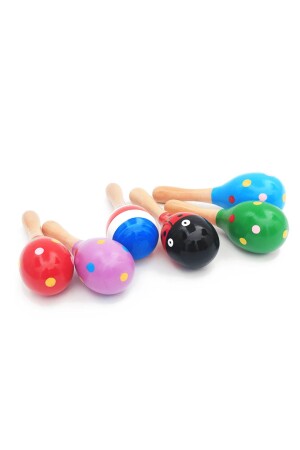 Set mit 2 bunten Maracas aus Holz - 6