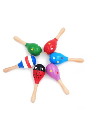 Set mit 2 bunten Maracas aus Holz - 7