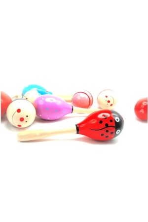 Set mit 2 bunten Maracas aus Holz - 9