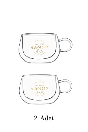 Set mit 2 doppelwandigen Doppeltassen für Espresso und türkischen Kaffee, 160 ml - 4