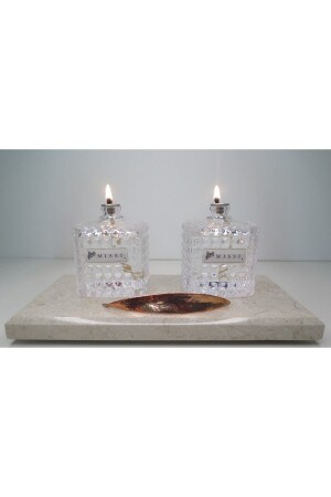 Set mit 2 quadratischen Kristallglas-Flaschenlampen mit schwarzem Vanilleduft, 2 x 100 ml. KNDOVL3 - 3