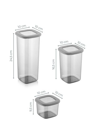 Set mit 24 beschrifteten quadratischen Frischhaltedosen 8x (0,55 LITER, 1,2 LITER, 1,75 LITER) Anthrazit VNV24LU - 10