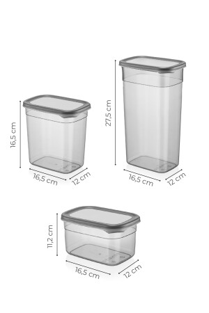 Set mit 24 rechteckigen Peggy-Aufbewahrungsbehältern mit weißen Siebdrucketiketten, 8 x (1,3 Liter, 2 Liter, 3,2 Liter) BNMPGGY24LU - 8