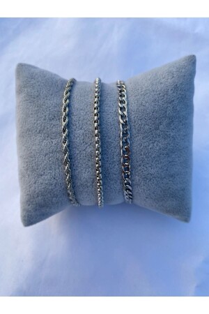 Set mit 3 gestrickten Twist-Figaro-Armbändern für Unisex - 2