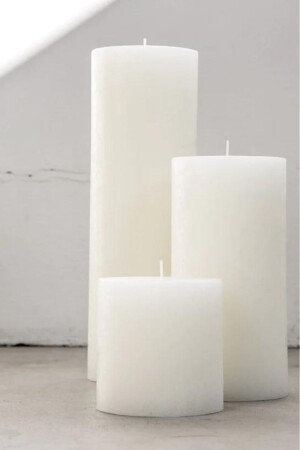 Set mit 3 Kerzen, weiß, 7 Durchmesser, groß, Brenndauer: min. 72 Stunden, ab11 - 2