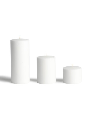 Set mit 3 Kerzen, weiß, 7 Durchmesser, groß, Brenndauer: min. 72 Stunden, ab11 - 9