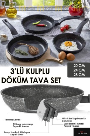 Set mit 3 Pfannen aus Granit 4 mm N - 1