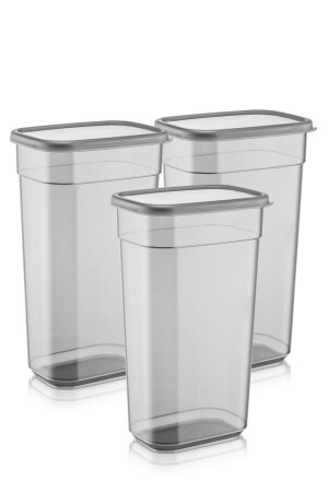 Set mit 3 rechteckigen Aufbewahrungsbehältern – Aufbewahrungsbox für Tablettenwaschmittel mit Elina-Beschriftung – 3 x 3200 ml MCH-839 - 4