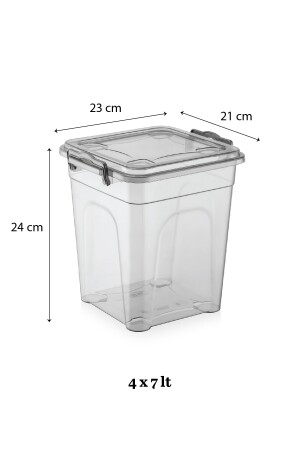 Set mit 4 Aufbewahrungsbehältern für Tablettenwaschmittel mit verschließbarem Deckel – Aufbewahrungsbox in Megagröße mit Etikett, 4 x 7 Liter MCH-888 - 5