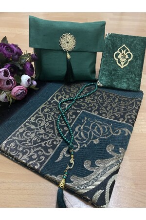 Set mit 4 Geschenk-Mitgift-Gebetsteppichen mit Slub-Taschen 70 x 110 - 1