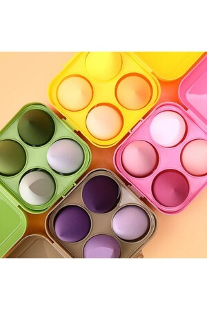 Set mit 4 Make-up-Schwämmen mit Ständer - Wenolg