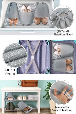 Set mit 4 Schuh-Organizer-Taschen mit Fenster – Reisetaschen-Koffer-Organizer MCH-812 - 5