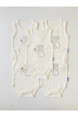 Set mit 5 Baby-Athleten-Bodys mit Elefantenmuster - 1