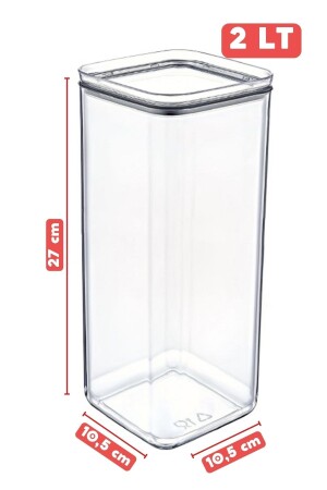 Set mit 6 beschrifteten, quadratischen Frischhaltedosen mit Silikondichtung, 2 l, transparent NDY-EP-148 - 5