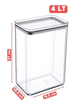 Set mit 6 beschrifteten rechteckigen Frischhaltedosen mit Silikondichtung, 4 l, transparent NDY-EP-158 - 6