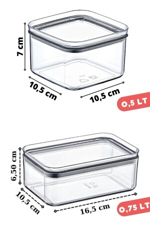 Set mit 6 Deckeln mit Silikondichtung, beschriftet mit Frühstücks- und Snack-Set, X3 0,75 Lt / X3 0,5 Lt NDY-NDYEP-KSET - 5