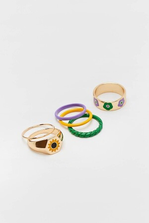 Set mit 6 Emaille-Ringen 0033 - 1