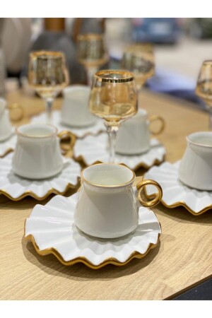 Set mit 6 Ezra-Kaffeetassen, weiß, EZRA-785 - 1