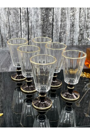 Set mit 6 Flöten, vergoldet, für Kaffee, Wasser, Glas, Kelch, Becher, Bardak yz. Flöte vergoldet - 4