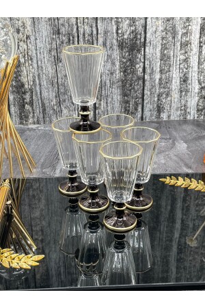 Set mit 6 Flöten, vergoldet, für Kaffee, Wasser, Glas, Kelch, Becher, Bardak yz. Flöte vergoldet - 7