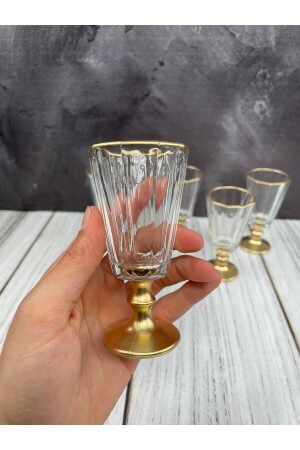 Set mit 6 Flöten, vergoldet, für Kaffee, Wasser, Glas, Kelch, Becher, Bardak yz. Flöte vergoldet - 6