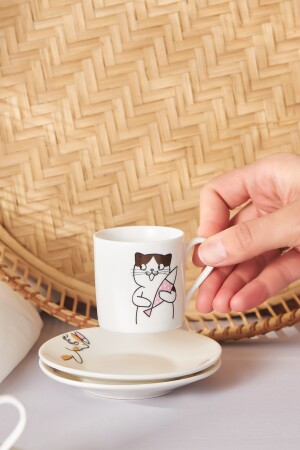 Set mit 6 Kaffeetassen mit Katze, 80 ml, 153. 03. 06. 8115 - 5