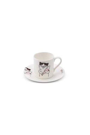 Set mit 6 Kaffeetassen mit Katze, 80 ml, 153. 03. 06. 8115 - 7