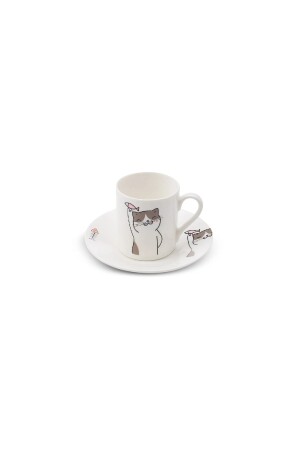 Set mit 6 Kaffeetassen mit Katze, 80 ml, 153. 03. 06. 8115 - 9