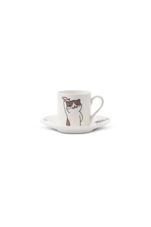 Set mit 6 Kaffeetassen mit Katze, 80 ml, 153. 03. 06. 8115 - 11