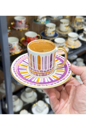 Set mit 6 luxuriösen Kaffeetassen in Royal Purple - 2