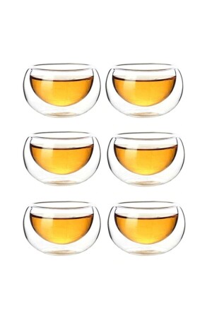 Set mit 6 Mini-Saucenschalen und Marmeladenschalen aus doppelwandigem Glas mit 50 ml Fassungsvermögen | - 5