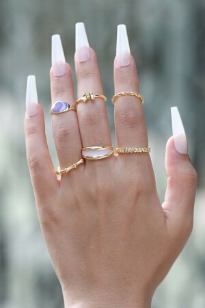 Set mit 6 Ringen in der Farbe Gold 1294 - 1