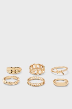 Set mit 6 Ringen in Goldfarbe 0026 - 1