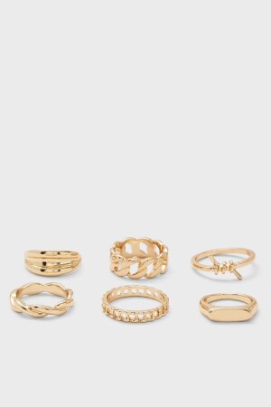 Set mit 6 Ringen in Goldfarbe 0026 - 2