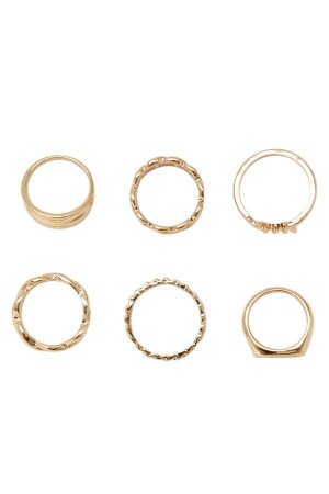 Set mit 6 Ringen in Goldfarbe 0026 - 5