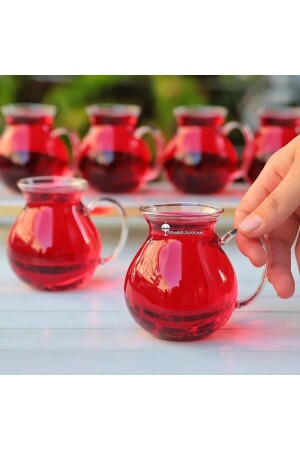 Set mit 6 Teetassen aus Borosilikatglas Keyfi Ala, 220 ml (KEYFİ Ala TEA CUPS) PD6455363 - PEMBİŞ DÜKKAN