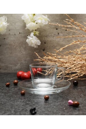 Set mit 6 Vela Espresso-Kaffeetassen aus Glas, 80 cm³, kleine türkische Kaffeegröße p97301b - 3